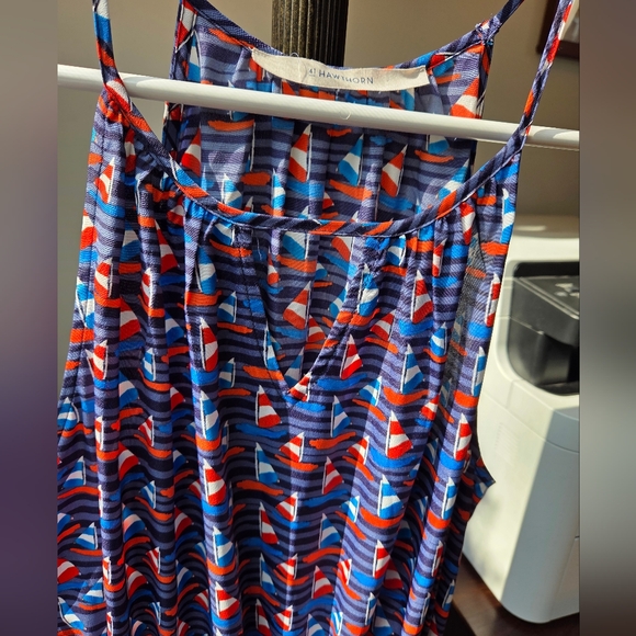 41 Hawthorn Sailboat Print Dress, Size Large - Picture 4 of 6